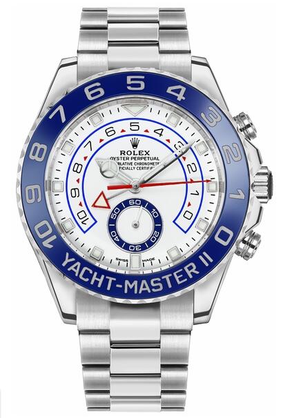 Replica Rolex Yacht-Master II Oyster Perpetual White Dial Blue Bezel Watches 3